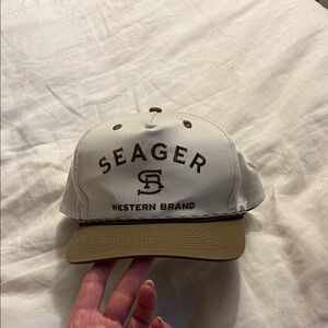 Seager Western Cream and Brown Cap - NWOT